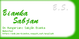 bianka sabjan business card